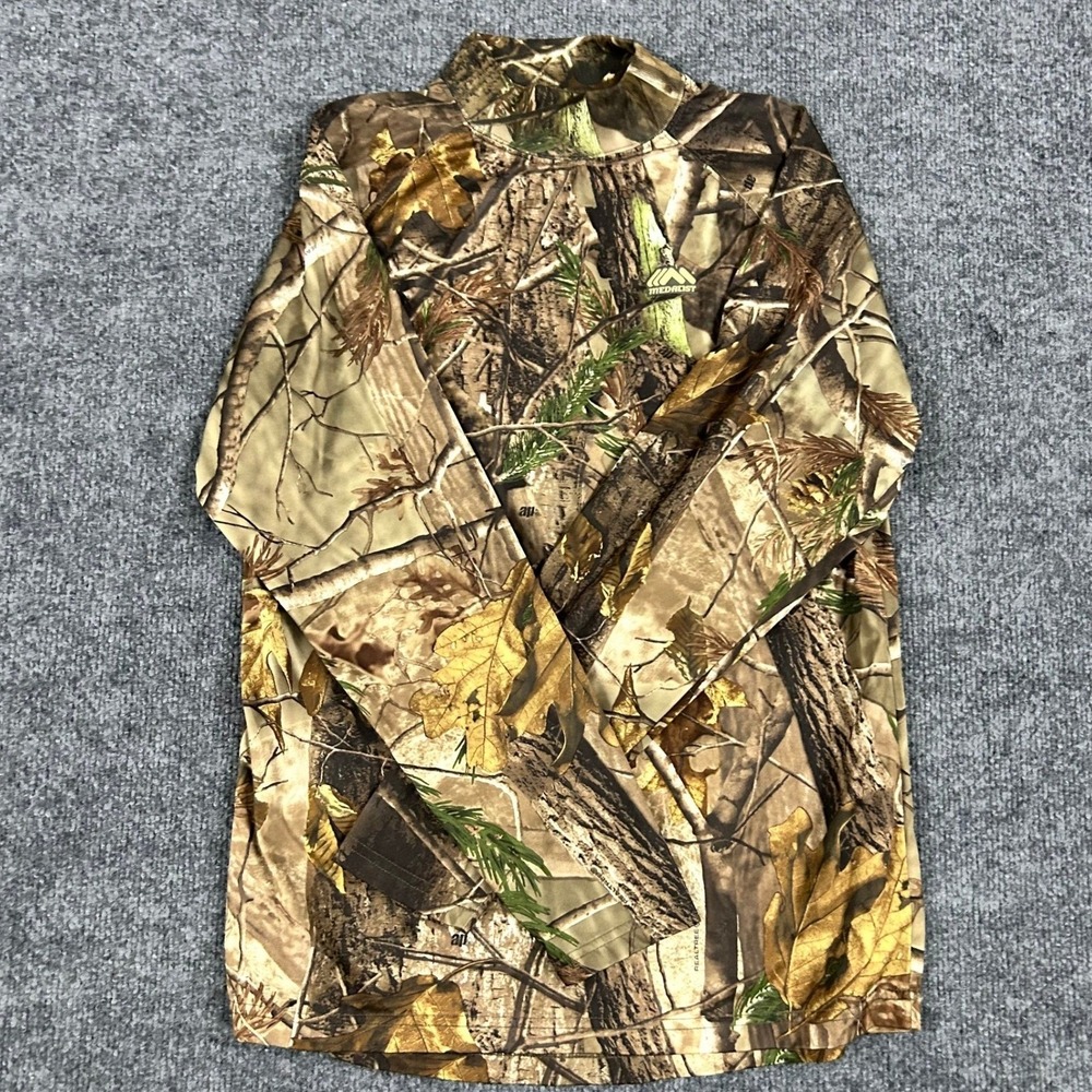 Medalist Shirt Womens LG Brown Realtree AP Camo Mock Neck Long Sleeve Base Layer